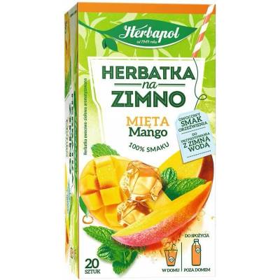 Herbapol čaj na studeno mäta mango bez cukru 20 x 1,8 g