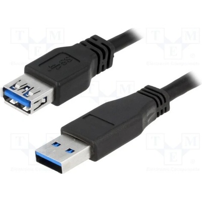 Logilink CU0043 USB 3.0, USB A zásuvka, USB A vidlice, niklovaný, 3m, černý