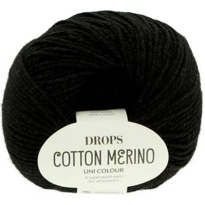Drops Bavlna Merino 02 černá