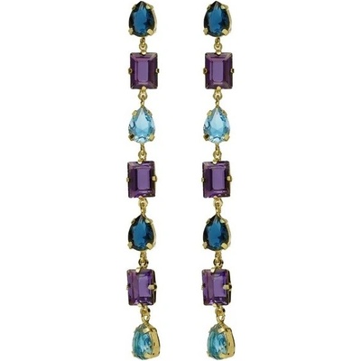 Victoria Cruz Luxusní dlouhé náušnice s krystaly Balance A4719-12DT