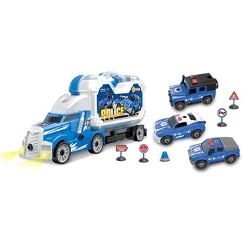 Wiky Полицейски камион с 3 коли с винтове с ефекти 42 см