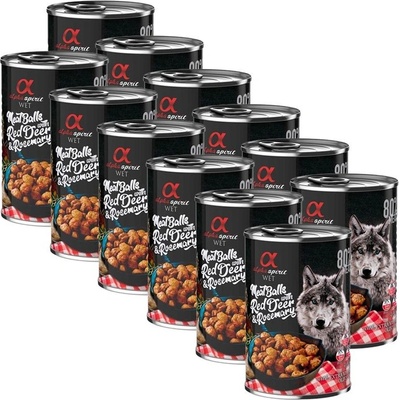Alpha Spirit Meatballs Jeleň s rozmarínom 12 x 400 g