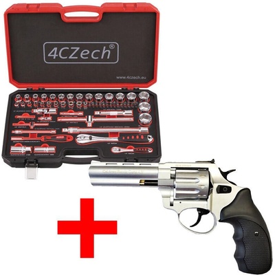 NÁSTROJE CZ 1/4" + 1/2" 59dílná sada nářadí 4-32mm + 2 ráčny 72 zubů + Revolver Zoraki R1 4,5" cal.4mm Chrom - SET-4CZ-146-59-120-E1 – Zbozi.Blesk.cz