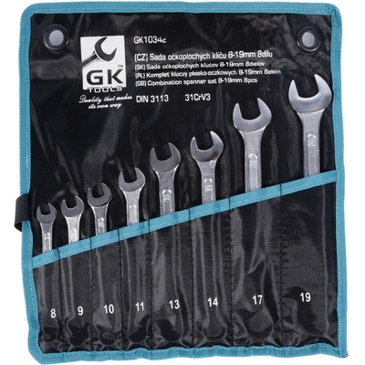 GK Tools sada klíčů očkopl. 6-22 mm 8 dílů chrom-obal GK10342