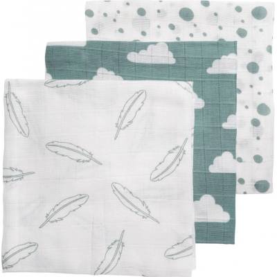 Meyco Feathers-clouds-dots stone green/white 3 ks