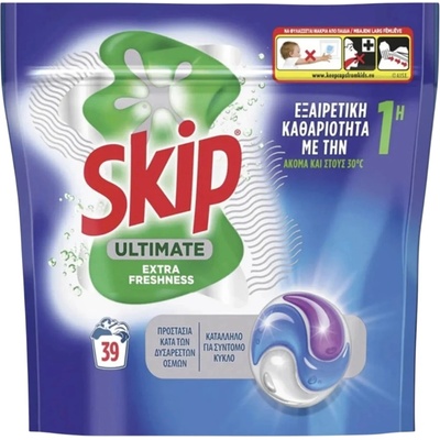 SKIP ULTIMATE, капсули за пране, Extra Freshness, 39 броя