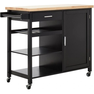 Premier Housewares Кухненски остров на колелца от масивно каучуково дърво 48x105 cm Frankfurt - Premier Housewares (2406558)