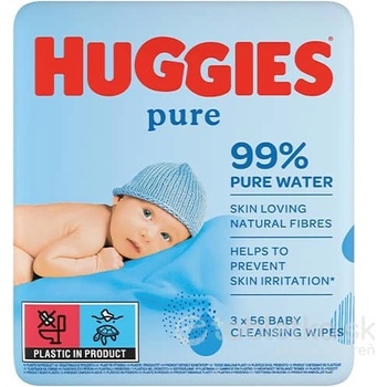 HUGGIES Vlhčené obrúsky Pure Triplo 3 x 56 ks