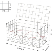 TopGabion Gabionový koš s víkem: 100×50×50 cm - oko sítě 10×10 cm