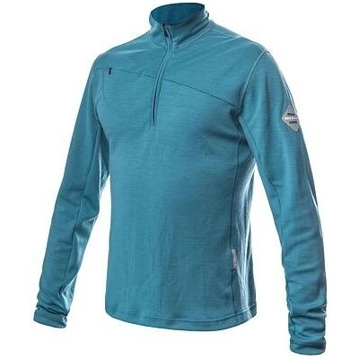 SENSOR MERINO UPPER mikina celozip mint blue