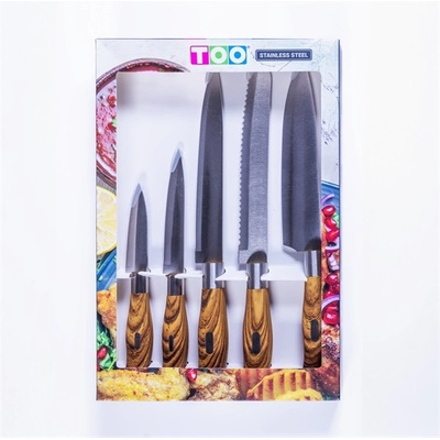 TOO kt-392 Комплект ножове от 5 части с дървена дръжка (kt-392)