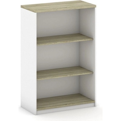 Mirelli A+, Kancelársky regál 800 x 400 x 1200 mm, biela/dub sonoma
