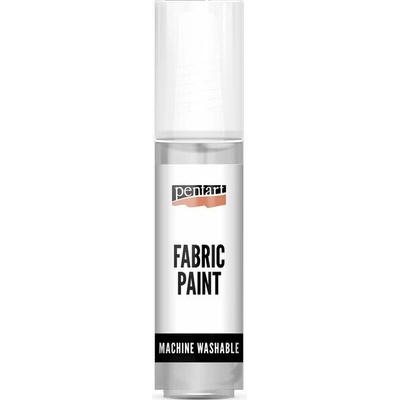 Metalická Pentart farba na textil 20 ml strieborná