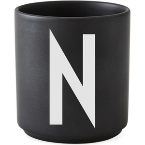 Design Letters Чаша халба aj буква n порцеланова черна (10204000n)