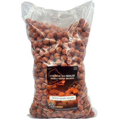 VyrobaBoilies.sk Kŕmne Boilies 5 kg 20 mm Jahoda