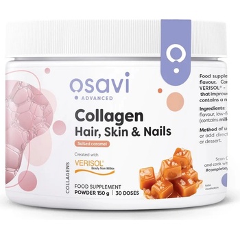 Osavi Collagen Hair, Skin & Nails, Salted Caramel, колаген на прах за здрави коси, кожа и нокти, солен карамел, 150 г
