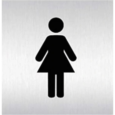 Znak rozlišovacej "WC-ženy", 60 x 60 mm, samolepiaci, nerez