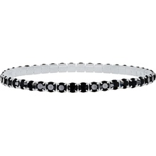CRYSTalp Elastický tenisový náramek s černými Swarovski krystaly Aura 22270.JET.E