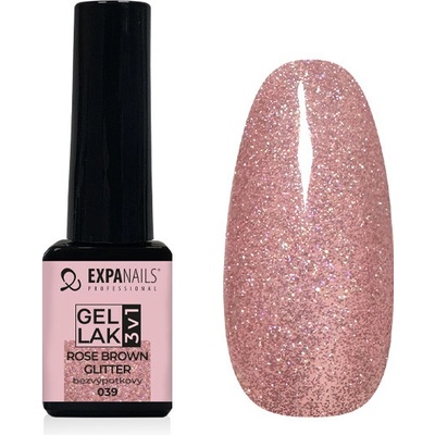 Expa nails expanails uv led gel lak 3v1 rose brown glitter 5 ml