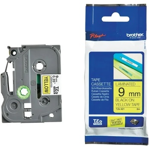 Brother TZe-621 Tape Black on Yellow, Laminated, 9mm Eco (TZE621) - megamag