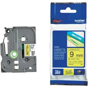 Brother TZe-621 Tape Black on Yellow, Laminated, 9mm Eco (TZE621)