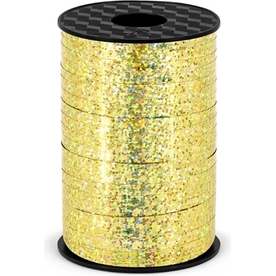 PartyDeco Златна холографична лента за балони 225 м