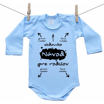 Boodyy Modré body s dlhým rukávom Návod pre rodičov