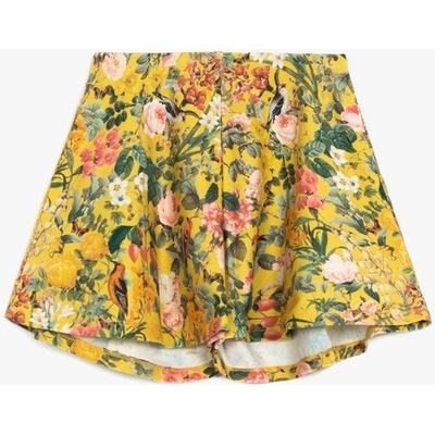 dívčí biobavlněné šortky s květinovým vzorem ROSE GARDEN žluté