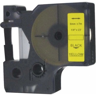 Kompatibilní páska s Dymo 43618, S0720790, 6mm x 7m, černý tisk / žlutý podklad