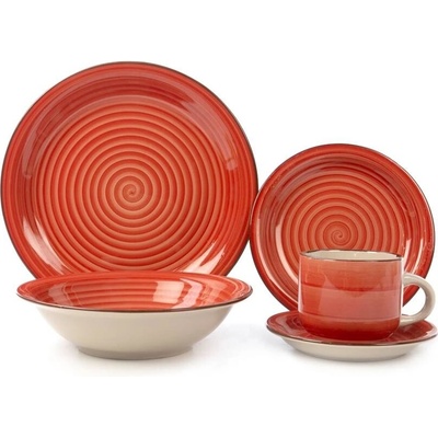 Banquet jedálenská súprava Spiral ​Red 30 dielna