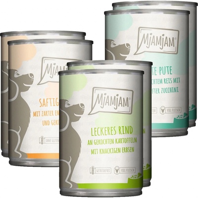 MjAMjAM Mixpaket I kuře a kachna hovězí krůta 6 x 400 g