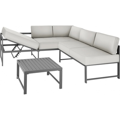 tectake 405525 zahradní sestava faro šedá