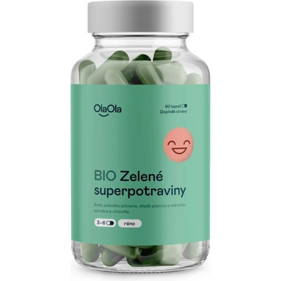 OlaOla Zelené superpotraviny podporující zažívání 90 kapslí