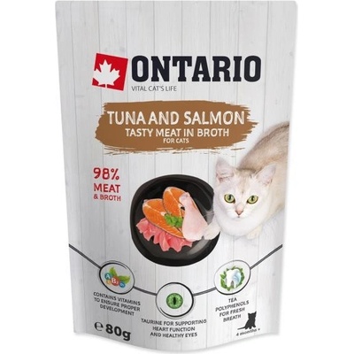 Ontario tuňák a losos ve vývaru 80 g