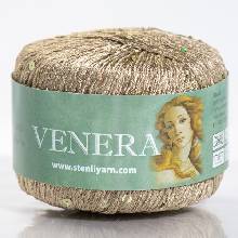Stenli Příze Příze Venera - viskóza s flitry - 6602 cappucino zlaté flitry