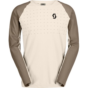 Scott Мъжка фланелка с дълъг ръкав за колоездене Scott Tee Trail Vertic Pro L/S Cycling jersey - Cotton White / Toast Beige (056-3348-0412)
