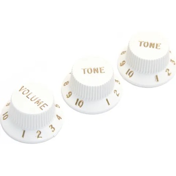 Image 1 of Fender Strat Volume & Tone Knobs Set White