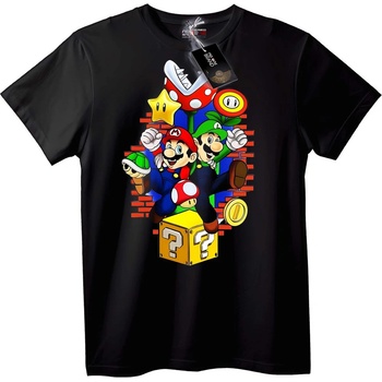 NOONEBRAND Тениска Super Mario и Luigi - 2XL, Black