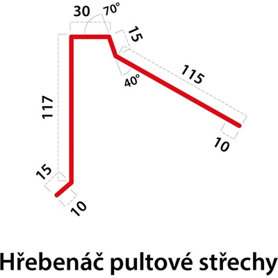 Bravo Hřebenáč pultové střechy černá