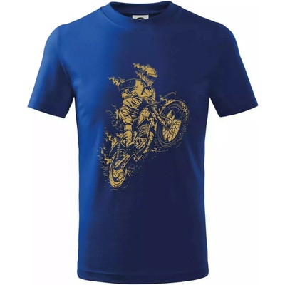 Dirt bike vintage tričko detské kráľovská modrá