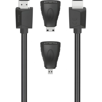Hama HDMI кабел Hama с 2 адаптера - 1.5 м - черен KP36396 (36396)