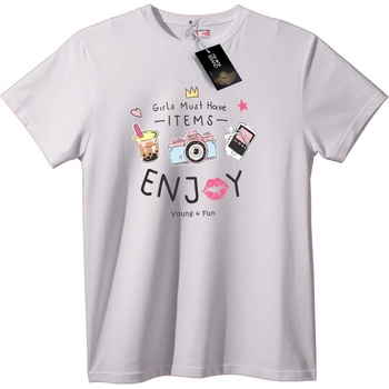 NOONEBRAND Тениска Задължителни за Момичета - L, White