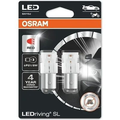 OSRAM LEDriving - BAY15d - P21/5W / RED - 7528DRP (1740) (1319) - комплект 2бр (7528DRP)