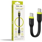 Mobile Origin Гъвкав кабел с бързо зареждане за устройства с USB-C - Mobile Origin Compact USB-C to USB-C Cable 60W (10 см) (черен) (COMC-USBC-BLK)