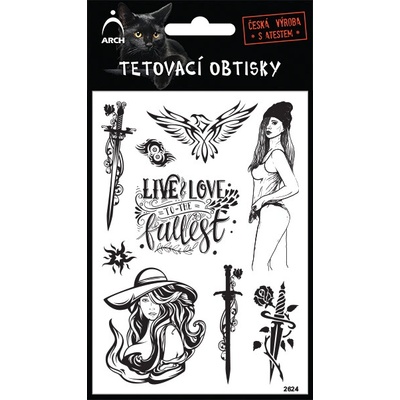 Arch Černé tetovací obtisky Meč