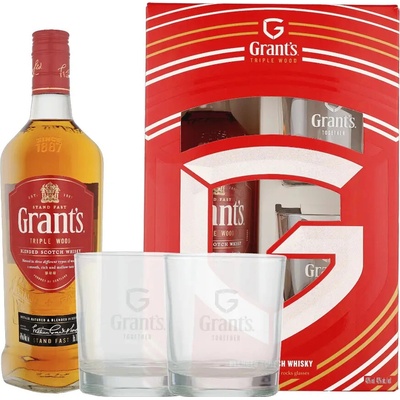 Grant's Triple Wood 40% 0,7 l (darčekové balenie 2 poháriky)