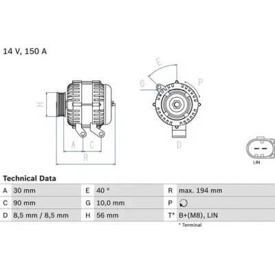 BOSCH Alternátor BO 0986082560