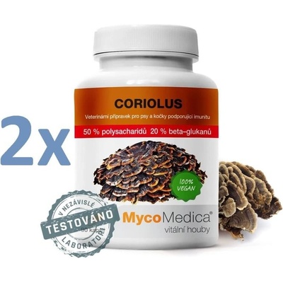 Mycomedica Coriolus 50% vysoká koncentrácia 2 x 90 kapsúl 500mg extraktu