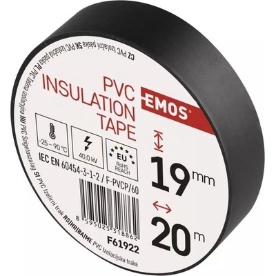 Emos F61922 Izolačná páska PVC 19 mm x 20 m čierna