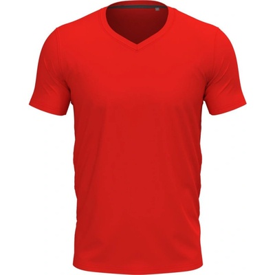Stedman tričko V-Neck T Clive výstřih do V krátký rukáv pánské červené scarlet